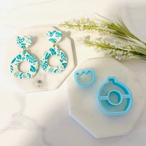 Round Vase Cutter, Boho Flower Shape, Clay Cutter Set, Doughnut, Circle, Organic Shape, Vase Shape, Boho, Plant, 3D Polymer Clay Cutter Set