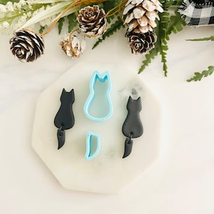 Cat and Tail Clay Cutter Set: Polymer Clay Earring Cutters