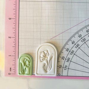 Arch with Outline, Polymer Clay Stamp, Flower Stamp, Small and Large Arch Window Shape, Minimalist Clay Cutter, 3D Polymer Clay Cutter Set image 2