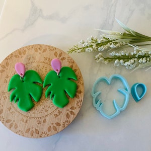 Tropical Leaf, Clay Cutter, Palm Leaf, Pear Shape Stud, Leaf Cutter, Plant, 3D Polymer Clay Cutter Set