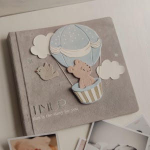 Custom Baby photo album, velvet baby scrapbook, baby first year 4x6 polaroid memory book, custom hand  made girl boy album