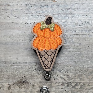Pumpkin Scoops Ice Cream Cone | Happy Thanksgiving feltie | pumpkin felties | food felties | ice cream felties | ice cream cone felties