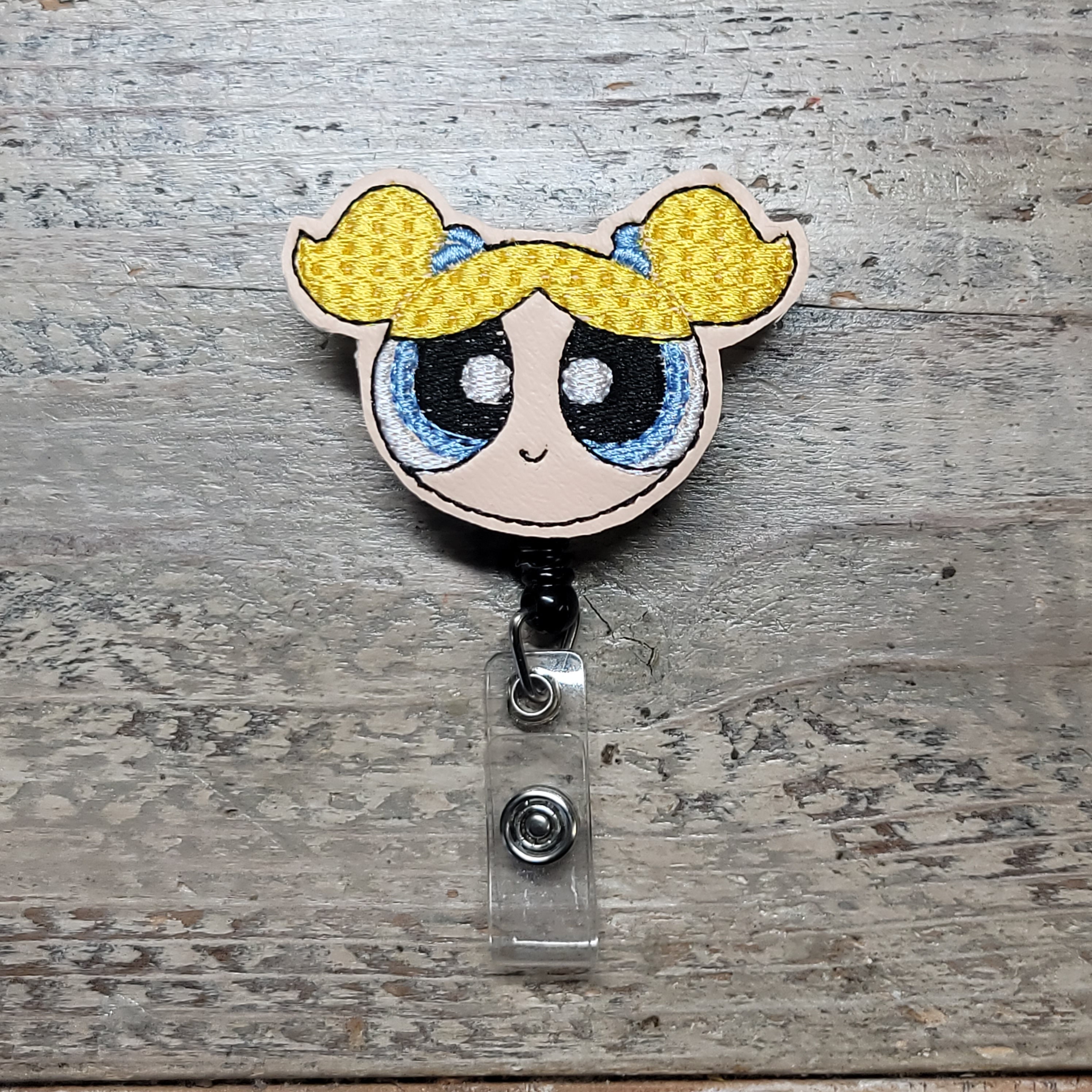 Bubbles Power Puff Girls Blue PPG Cartoon Characters Girl Power Badge Reel  Badge Topper Accessories Embellishments Felties 