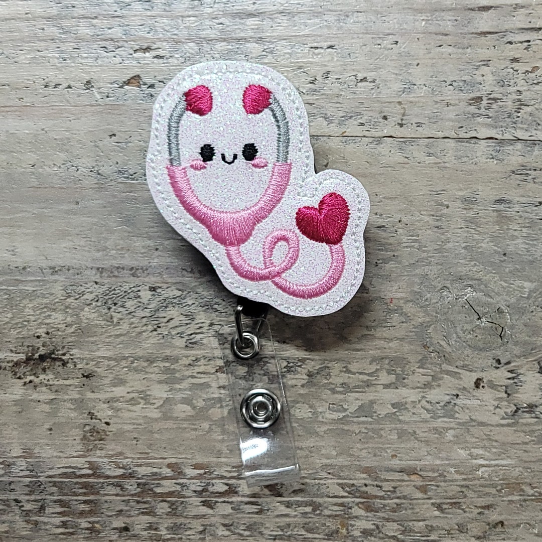 Stethoscope Cutie Badge Reel Stethoscope Badges Nurse Badges Medical