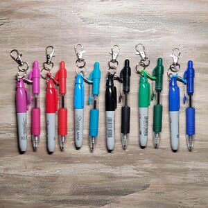 Sharpie Mini marker and mini Zebra Z-grip pen combo | nurse accessories | badge accessories | badge reels | pens | markers | nurse | RN