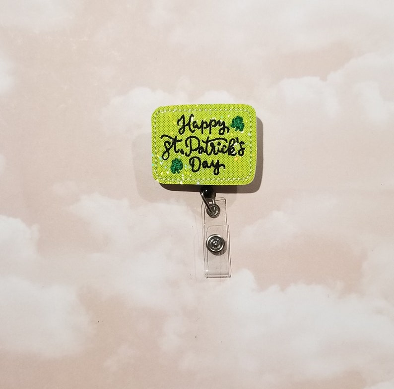 planner clip Happy St Patricks Day feltie badge reel