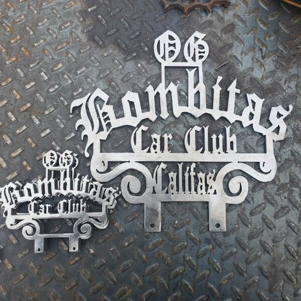 CNC FILE ONLY .. Custom car club plaques lowrider lifted  custom business sign custom sign gaming sign metal steel raw clean metal perfected