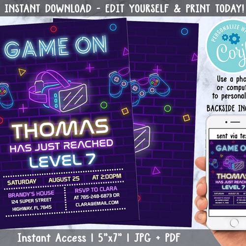 VR Invitation VR Party Invite VR Birthday Invite Virtual - Etsy Australia