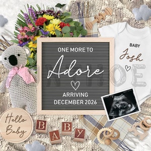 Digital Pregnancy Announcement, Pregnancy Reveal, Social Media, Gender Neutral, Facebook, Instagram, Boho, Instant Download