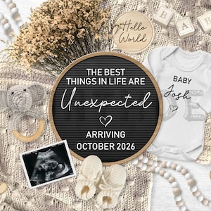 Digital Pregnancy Announcement for Social Media, Editable Letter Board Pregnancy Announcement, Gender Neutral Announcement, Instant Download