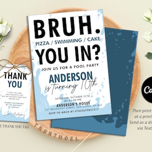 Bruh Birthday Invitation, Bruh It&#39;s My Birthday Invite, Teenager Birthday, Teen Boy Party Invitation Digital