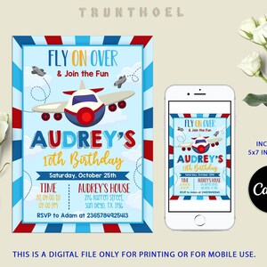 Invitation Template,Airplane Birthday,Airplane Invitation,Airplane Invite,Boy 1st Birthday,1st Birthday Invite,Airplane Party,First Birthday,Gifts for Boys,Birthday Gifts,Gifts for Friends,Airplane Decoration,Time Flies Invite