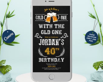 Invitación de Cumpleaños 40, Invitación Electrónica Saludos y Cervezas, Saludos y Cervezas a 30 Años, 40 Años, 50 Años, Invitación de Cumpleaños para Adultos