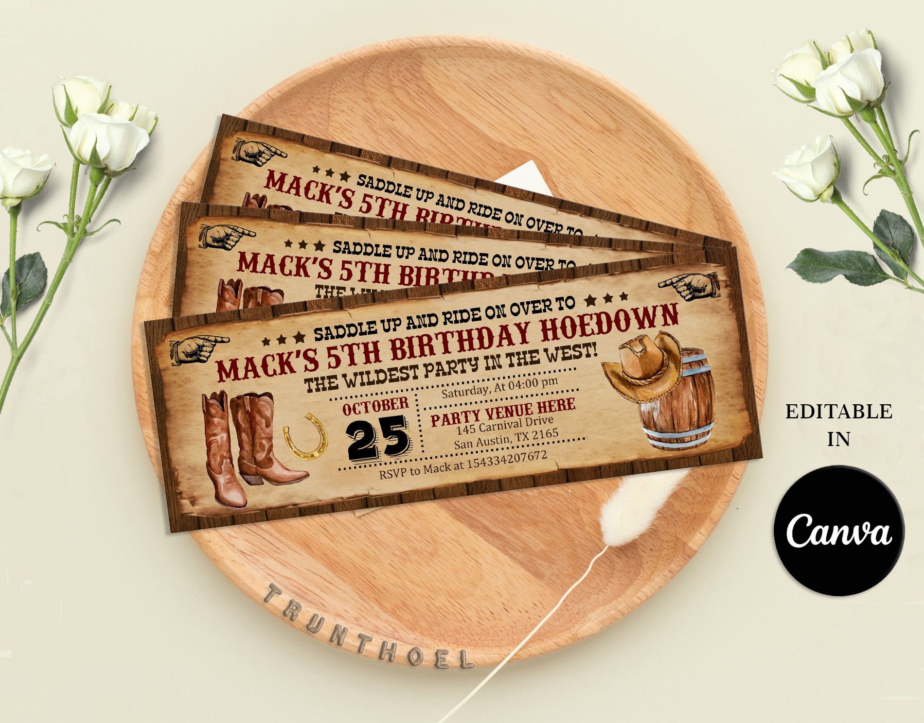 Western Invitation Ticket - Etsy