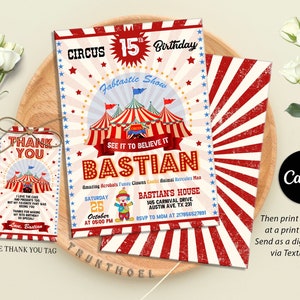 Carnaval uitnodiging, carnaval verjaardagsfeestje uitnodiging, carnaval uit te nodigen, Circus verjaardagsuitnodiging, Circus uitnodigen, Instnat Download