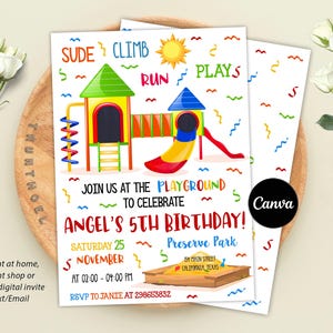 Playground Birthday Invitation, Bounce Indoor Playground, EDITABLE Jungle Gym Party Invite Template, Soft Play Climb, Instant Download