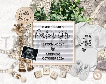 Pregnancy Announcement, Religious Pregnancy Announcement Template, Christian Baby Reveal for Social Media, Ultrasound, Digital Download