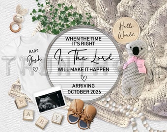 Religious Pregnancy Announcement Digital, Baby Announcement Template, Pregnancy Reveal for Social Media, Ultrasound, Digital Download