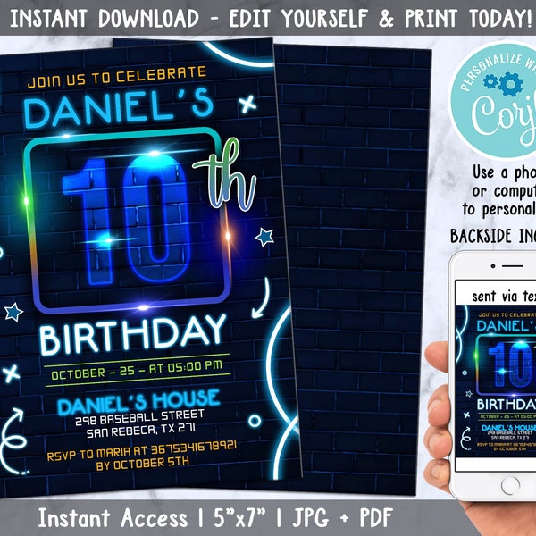 Neon Birthday Party - Etsy