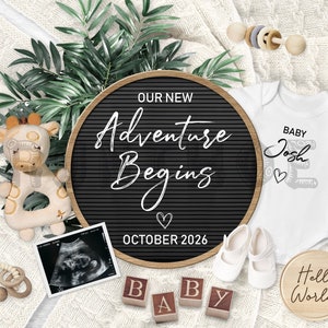 Pregnancy Announcement Neutral, Baby Announcement Digital For Social Media, Facebook, Instagram, Social Media Reveal, Our New Adventure