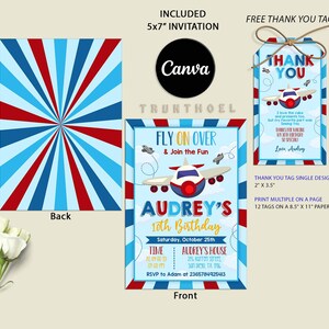 Airplane Birthday Invitation Template, Airplane Invitation, Pilot Birthday Invitation, Airplane thank you tag,
Invitation Template,Airplane Birthday,Airplane Invitation,Airplane Invite,Boy 1st Birthday,1st Birthday Invite,Airplane Party,First Birthday,Gifts for Boys,Birthday Gifts,Gifts for Friends,Airplane Decoration,Time Flies Invite