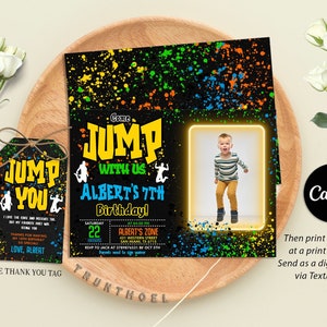 EDITABLE Trampoline Park Invitation, Trampoline Birthday, Trampoline Invitation, Jump Party Invitation, Jump Birthday Party Invitation