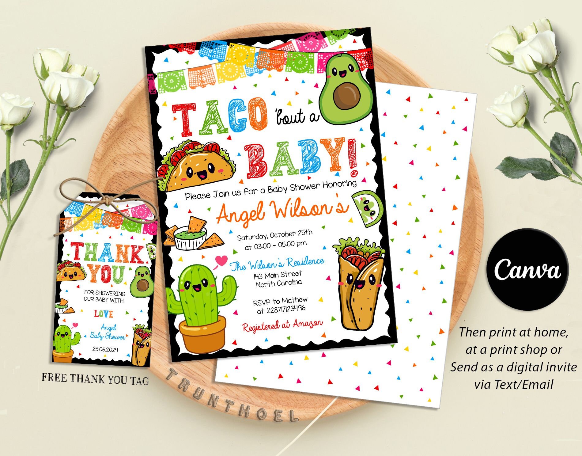 Fiesta Taco Bout A Baby Shower Invitation Taco Birthday Party Fiesta Invitation Digital Canva