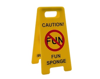 Caution Fun Sponge Desk Sign | Funny Office Decor | Novelty A-Frame Sign | Secret Santa Gift for Coworker | Desk Accessory | Office Humour