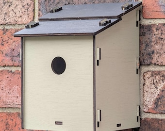 Pre-Painted Wooden Bird House Kit, Easy Slot-Together Assembly, No Glue Tools Required
