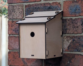 Wooden Bird House Kit, Easy Slot-Together Assembly, No Glue Tools Required