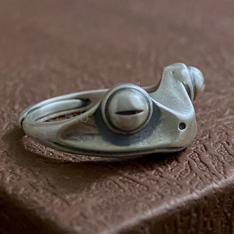 Vintage Frog Adjustable Ring Unisex S925 Sterling Silver Open Etsy
