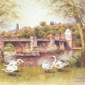 Bridgnorth. Signed and mounted in a bevel cut white mount.Special Edition Print