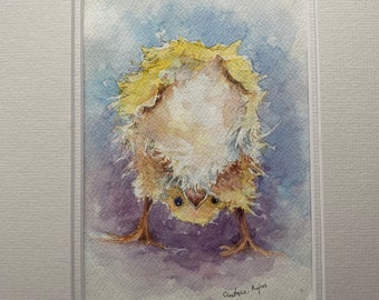 Peek a boo ! “ Watercolour Painting. Mounted 14 in x 11 in ready for framing