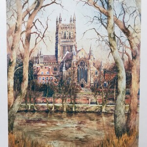 Worcester Cathedral in Winter Signed Special Edition Print.