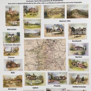 All the Malvern Hills. Signed artists print presented in a 20 in x 16 in mount. image 10