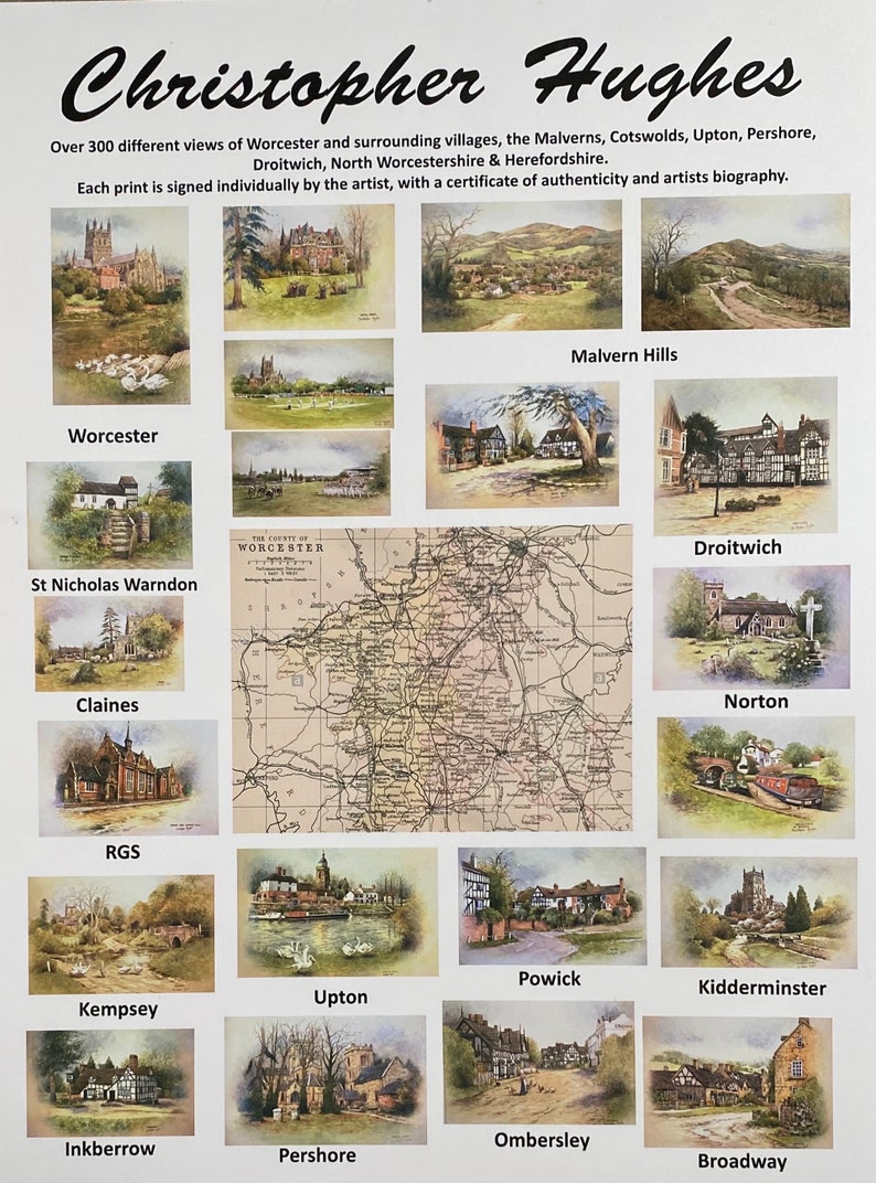 All the Malvern Hills. Signed artists print presented in a 20 in x 16 in mount. image 10