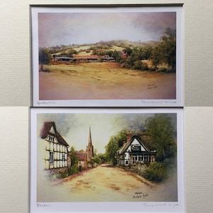 Bredon . Worcestershire  . Two mounted and signed special edition prints