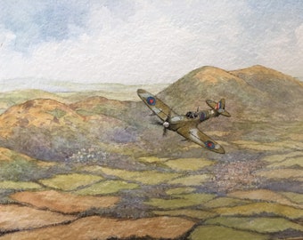Malvern Spitfire. Signed and mounted special edition print.