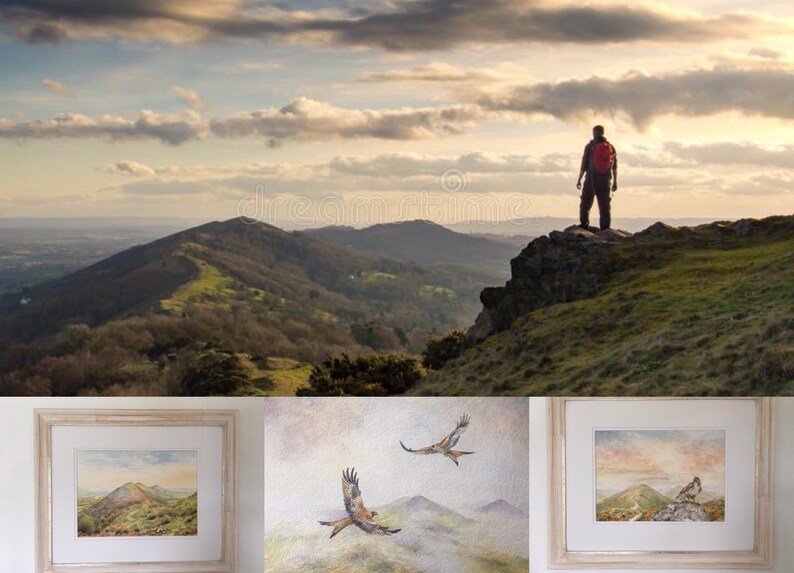 All the Malvern Hills. Signed artists print presented in a 20 in x 16 in mount. image 6