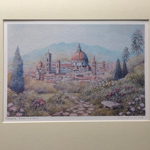 Florence. Boboli Gardens . Signed special edition print. Mounted.