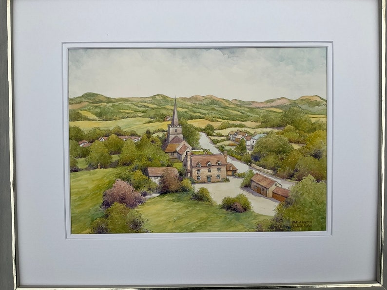 Castlemorton and the Malvern Hills. Signed print image 3