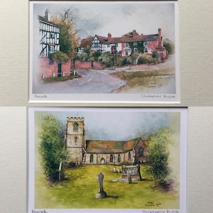 Powick. Worcestershire. Pair of signed and mounted special edition prints
