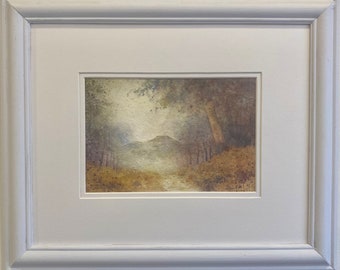 The British Camp.Malvern Hills.Framed original watercolour