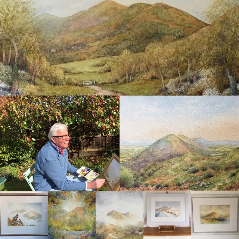 Castlemorton and the Malvern Hills. Signed print image 5