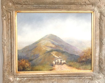 The Malvern Hills . Framed original oil painting