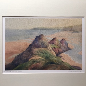 Three Cliffs Bay. De Gower. Gesigneerde speciale editie print
