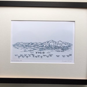 Tutte le colline di Malvern. Stampa d'artista firmata presentata in una montatura da 20 x 16 pollici.