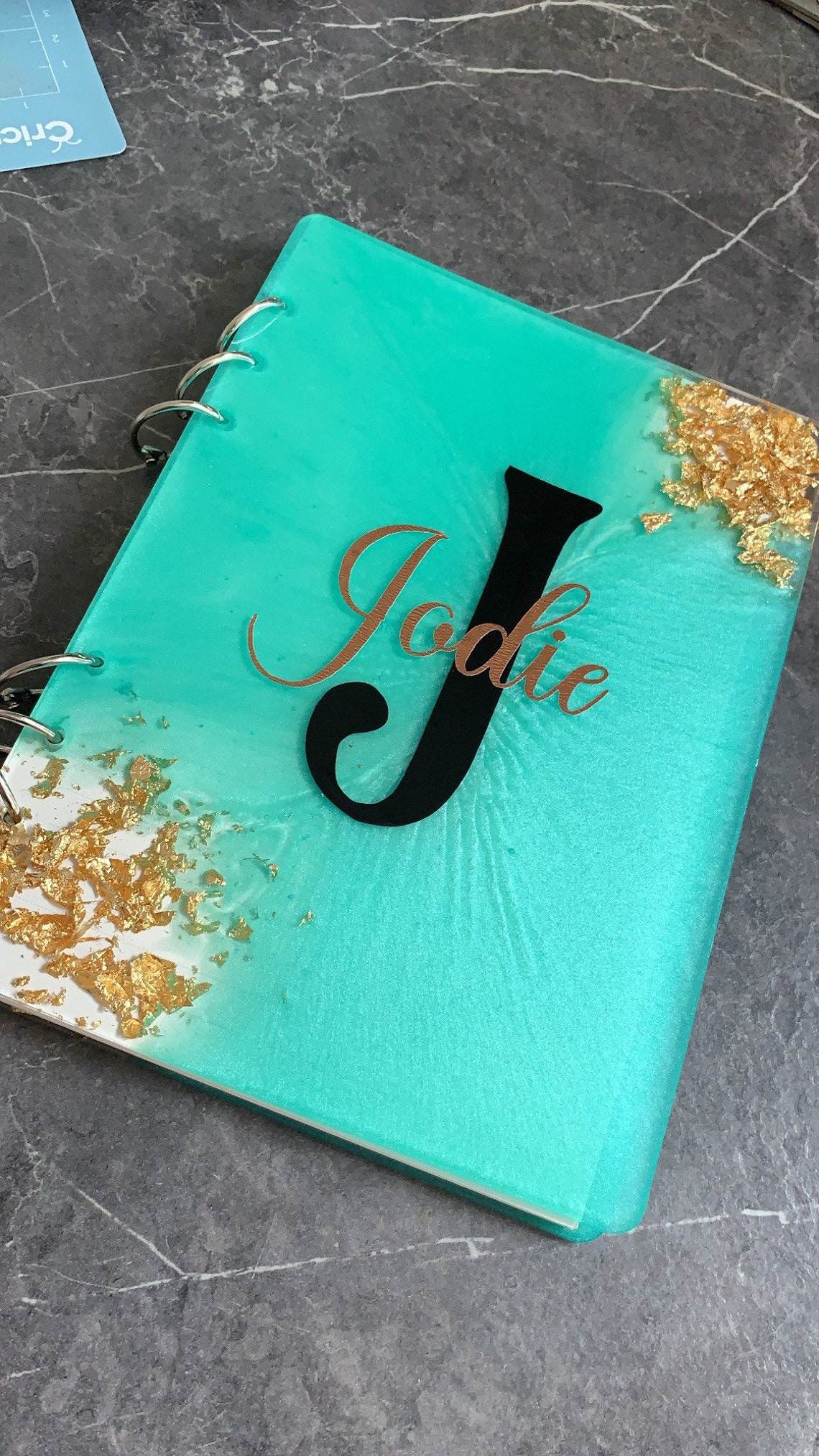 Personalised resin A5 refillable notebook Etsy