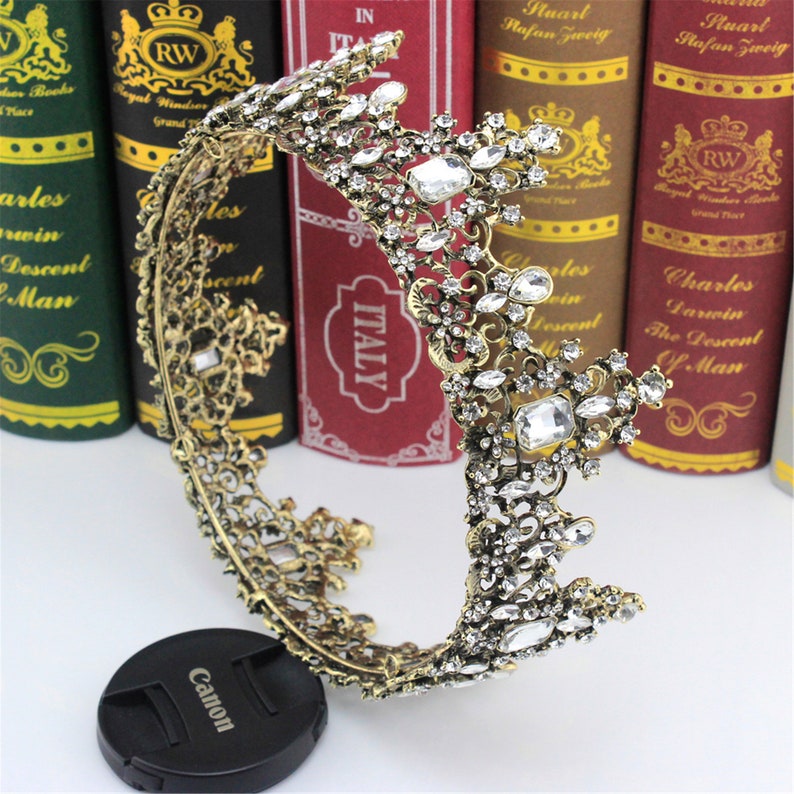 Circle Gold Crown Colorful Dimond,Crown Bridal,Prom Crown,Crown Queen,Baroque Crown,Masquerade,Crown Gifts for Women.