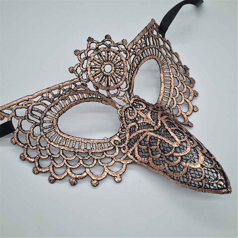 Gothic Bronze Rainbow Owl Coaplay Lace Mask,Masquerade Mask,Lace Face Mask,Handmade Mask,Hallowen Christmas Ball Party Mask,Mask Adult